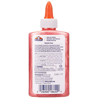 Elmer's Metallic School Glue, 5 Ounces, Pink