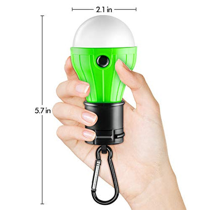 FLY2SKY Tent Lamp 4 Packs Portable LED Tent Light Clip Hook Hurricane Emergency Lights LED Camping Light Bulb Camping Tent Lantern Bulb Camping Equipment for Camping Hiking Backpacking Fishing Outage