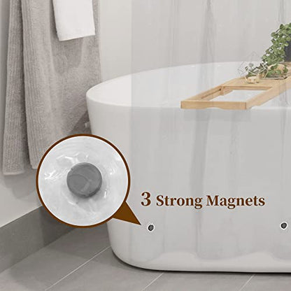 Barossa Design Plastic Shower Liner Clear - Premium PEVA Shower Curtain Liner with Rustproof Grommets and 3 Magnets, Waterproof Cute Lightweight Standard Size Shower Curtains for Bathroom - Clear