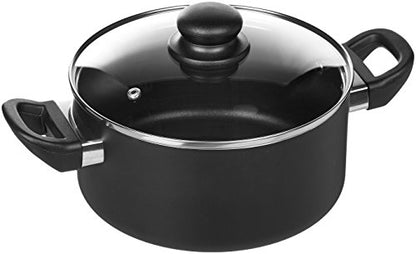 Amazon Basics Non-Stick Cookware 8-Piece Set, Pots and Pans, Black