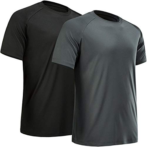 MCPORO Workout Shirts for Men Short Sleeve Quick Dry Athletic Gym Active T Shirt Moisture Wicking