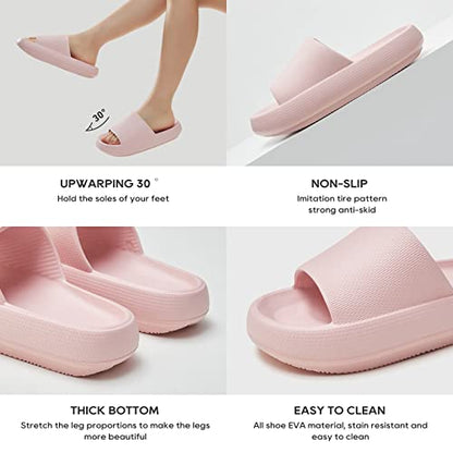 YUUCYOU UTUNE Cloud Slides for Women Men Pillow Slippers Non-Slip Bathroom Shower Sandals Soft Thick Sole Indoor and Outdoor Slides