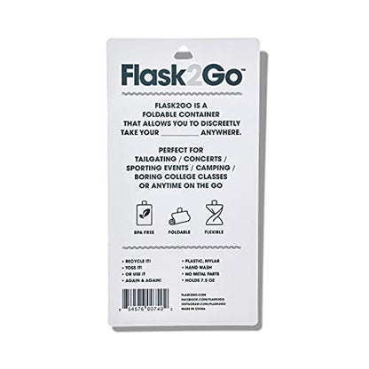 Flask2Go - The Foldable Flexible Flask for Tailgating, Camping, and Concerts, 2-Pack, Stars & Stripes