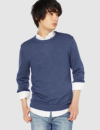 Amazon Essentials Men's Crewneck Sweater (Available in Big & Tall), Blue Heather, Large