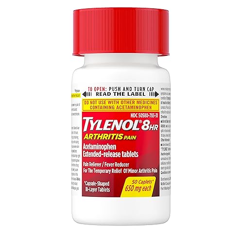 Tylenol 8 Hour Arthritis Pain Relief Extended-Release Tablets, 650 mg Acetaminophen, Joint Pain Reliever & Fever Reducer Medicine, Oral Pain Reliever for Arthritis & Joint Pain, 50 Count