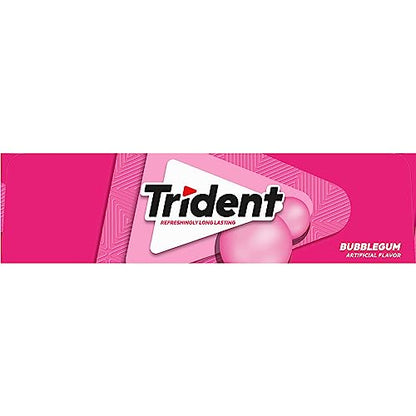 Trident Bubblegum Sugar Free Gum, 12 Packs of 14 Pieces (168 Total Pieces)