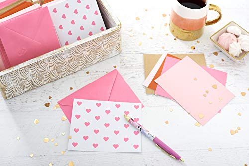 American Greetings Valentines Day Bulk Blank Cards with Envelopes, Hearts and Solid Colors (200-Count)