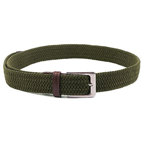 Gelante Canvas Elastic Fabric Woven Stretch Multicolored Braided Belts 2041-OLIVE-S