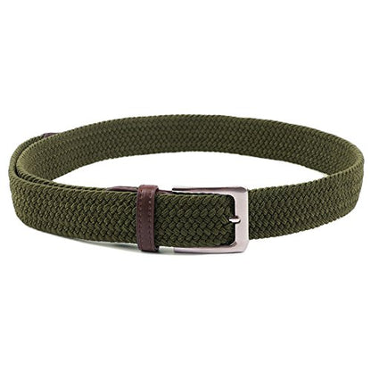 Gelante Canvas Elastic Fabric Woven Stretch Multicolored Braided Belts 2041-OLIVE-S