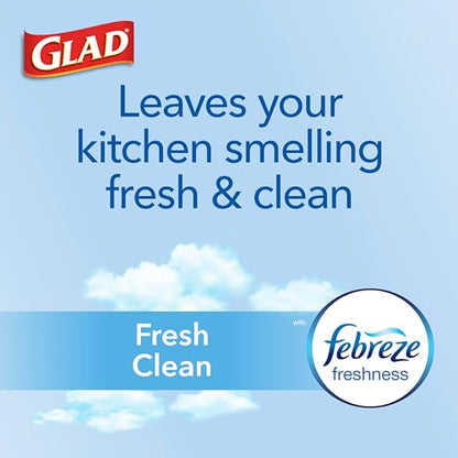 Glad ForceFlex Tall Kitchen Drawstring Trash Bags, 13 Gal, Fresh Clean, 110 Ct, Pack May Vary