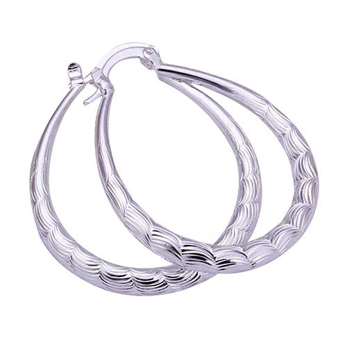 Lucare Women's 925 Sterling Silver U Shape Hollow Hoop Dangle Earrings Jewelry Gift 1