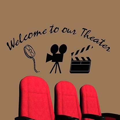 Home Movie Theater Decor Wall Decal Welcome to Our Theater Wall Art