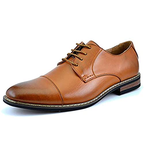 Bruno HOMME MODA ITALY PRINCE Men's Classic Modern Oxford Wingtip Lace Dress Shoes,PRINCE-6-BROWN,11 D(M) US