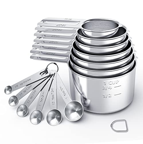 TILUCK Stainless Steel Measuring Cups & Spoons Set, Cups and Spoons,Kitchen Gadgets for Cooking & Baking