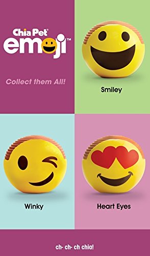 Chia Pet Emoji Smiley with Seed Pack, Decorative Pottery Planter, Easy to Do and Fun to Grow, Novelty Gift, Perfect for Any Occasion