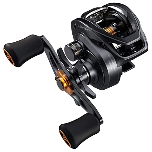 Tempo VertixLP Baitcaster Reels, Ultralight Low Profile Baitcasting Reel, Super Smooth 9+1 BB, Magnet Braking System, 20LB Carbon Fiber Drag 6.6:1 Gear Ratio, Freshwater Fishing Reel for Catfish Bass