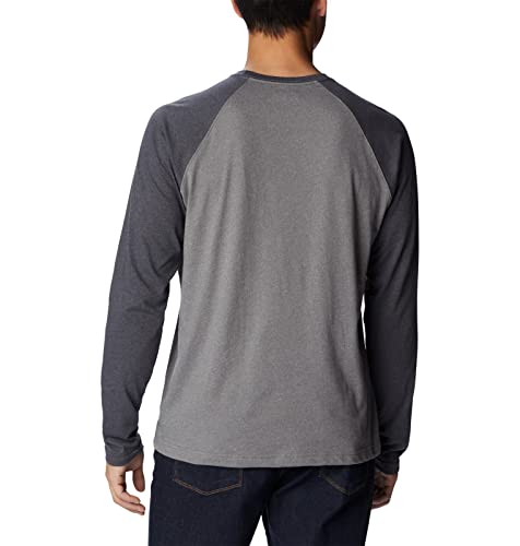 Columbia Men's Thistletown Hills Raglan Tee, City Grey Heather/Shark Heather, 4X Tall