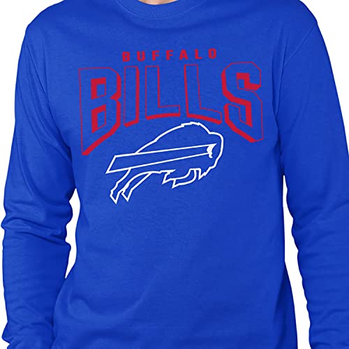 Junk Food Clothing x NFL - Buffalo Bills - Bold Logo - Unisex Adult Long Sleeve T-Shirt for Men and Women - Size Small