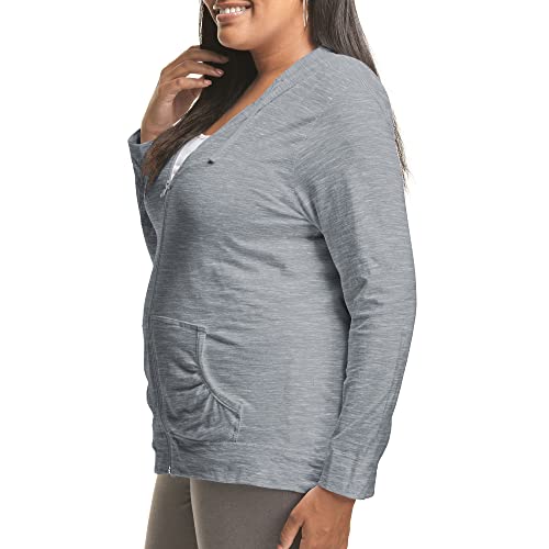 Just My Size Plus-Size Women's Lightweight Slub Jersey Full-Zip Hoodie