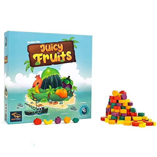 Capstone Games: Juicy Fruits, Strategy Board Game, Quick and Easy Game, Grow Delicious Fruit in Paradise 1 to 4 Players, 20 to 50 Minute Play Time, Ages 8 and Up