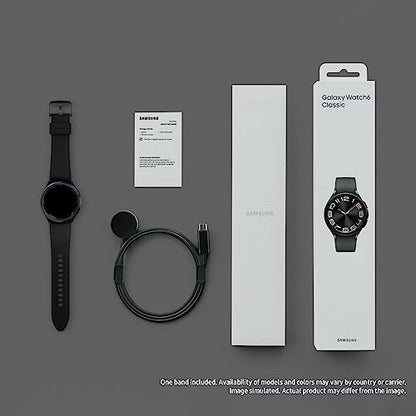 SAMSUNG Galaxy Watch 6 Classic 43mm Bluetooth Smartwatch, Rotating Bezel, Fitness Tracker, Personalized HR Zones, Advanced Sleep Coaching, Heart Monitor, BIA Sensor, Health Insights, US Version, Black