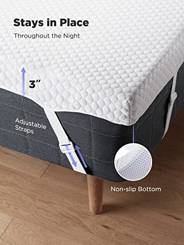 PERLECARE 3 Inch Gel Memory Foam Mattress Topper for Pressure Relief, Soft Mattress Topper for Cooling Sleep, Non-Slip Design with Removable & Washable Cover, CertiPUR-US Certified - King