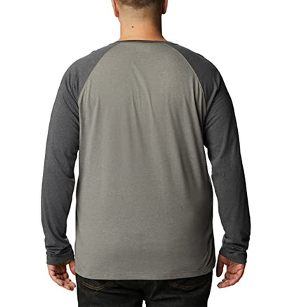 Columbia Men's Thistletown Hills Raglan Tee, City Grey Heather/Shark Heather, 4X Tall