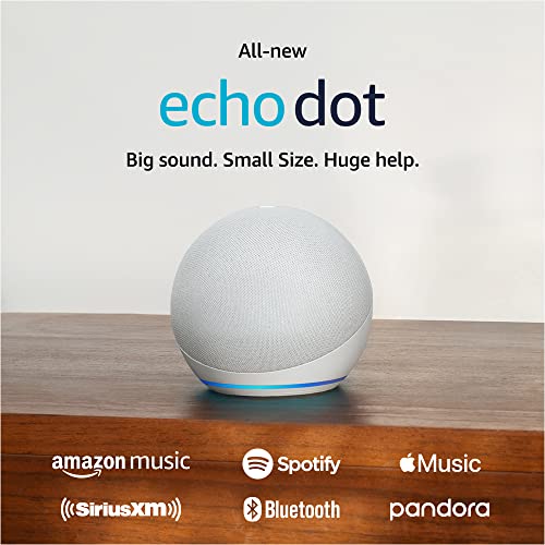 Echo Dot (5th Gen, 2022 release) | With bigger vibrant sound, helpful routines and Alexa | Glacier White