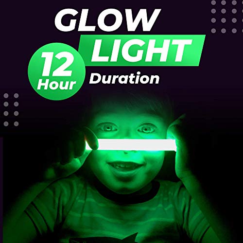 32 Ultra Bright 6 Inch Glow Sticks - Emergency Bright Chem Glow Sticks with 12 Hour Duration - Camping, Hiking Glow Stick Lights - for Parties and Kids Activities - Blackout Or Storm Ready Use