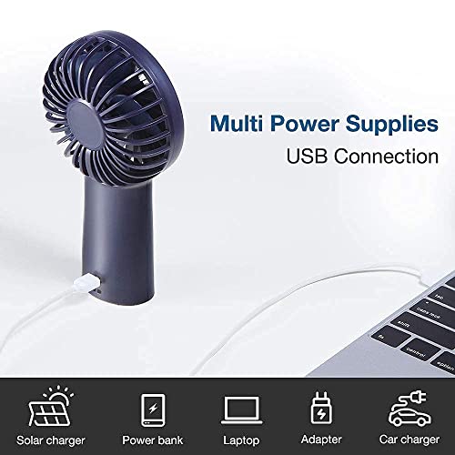 JISULIFE Handheld Mini Fan [20Hrs Cooling] USB Rechargeable 4000mAh Portable Fan, Battery Operated Hand Fan for Travel/Makeup/Eyelash/Face/Summer-Blue