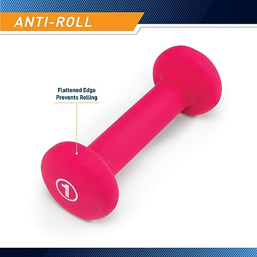 Marcy Neoprene Dumbbell, Single Piece, 1-lb, Fuchsia