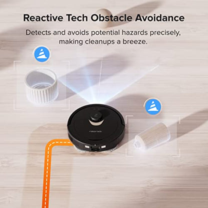 roborock Q Revo Robot Vacuum and Mop, Auto-Drying, Auto Mop Washing, Dual Spinning Mops, Auto Mop Lifting, Self-Refilling, Self-Emptying, Reactive Tech Obstacle Avoidance, 5500Pa Suction, Black