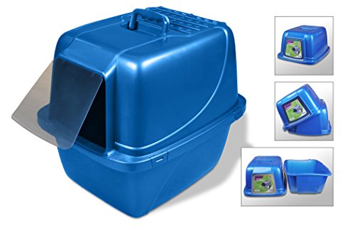 Van Ness Pets Odor Control Extra Large, Giant Enclosed Cat Pan with Odor Door, Hooded, Blue, CP7