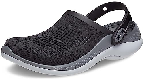 Crocs Unisex LiteRide 360 Clogs, Black/Slate Grey, 9 Men/11 Women