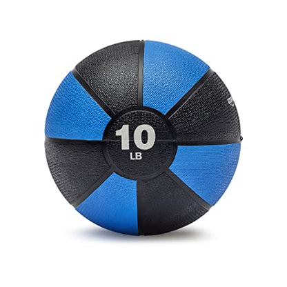 Amazon Basics Weighted Medicine Ball for Workouts Exercise Balance Training, 10 Pounds, Blue/Black