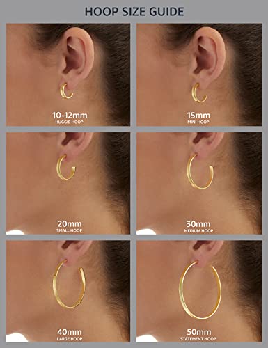 Amazon Essentials Stainless Steel Flattened Hoop Earrings (70mm)