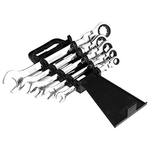 Amazon Basics Flexible Ratcheting Wrench Set - SAE, 5-Piece