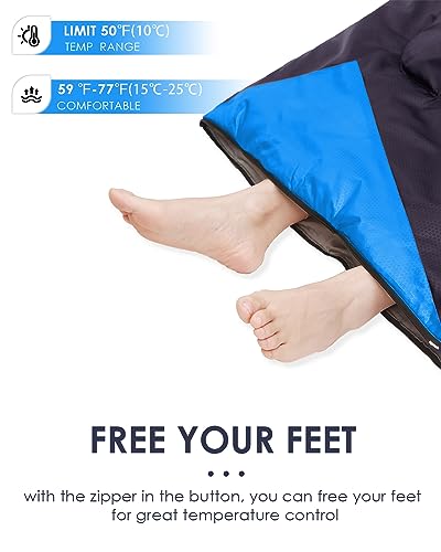 Sleeping Bags for Adults Backpacking Lightweight Waterproof- Cold Weather Sleeping Bag for Girls Boys Mens for Warm Camping Hiking Outdoor Travel Hunting with Compression Bags（Navy Blue）