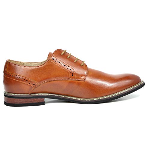 Bruno Marc Mens Leather Lined Dress Shoes, Brown - 11 (Oxford)