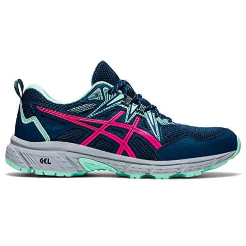 ASICS Women's Gel-Venture 8 Running Shoes, 8, MAKO Blue/Pink GLO