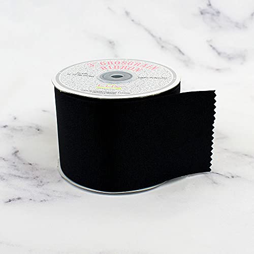 Creative Ideas 3" Solid Grosgrain Ribbon, 25 yd, Black