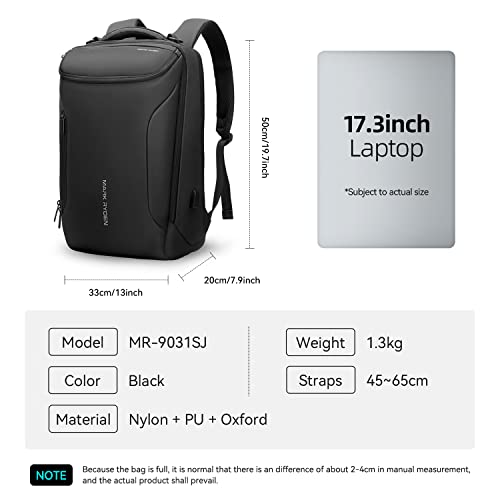MARK RYDEN Business Backpack for Men, Waterproof High Tech Backpack with Sport Car Shape Design and USB Charging Port, Travel Laptop Backpack Fits 17.3 Inch Notebook