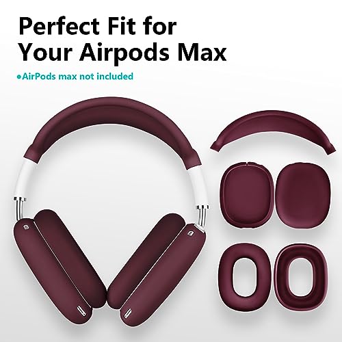 Filoto Case for Airpods Max Headphones, Silicone Cover for Apple Airpod Max,Accessories Cases (Burgundy)