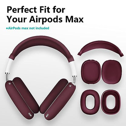 Filoto Case for Airpods Max Headphones, Silicone Cover for Apple Airpod Max,Accessories Cases (Burgundy)