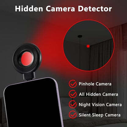 OJR Mini Hidden Camera Detector - Camera Finder and Spy Cam Detection Device - Detects Wireless and Wired Cameras for Privacy Protection (S300)