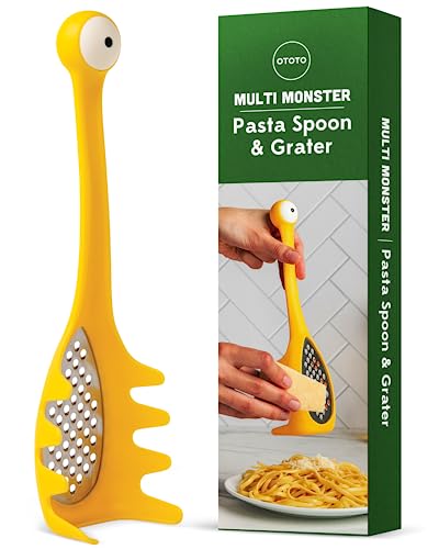 NEW!! Multi Monster 2-in-1 Cheese Grater & Spaghetti Spoon by OTOTO - Grater & Ladles for Serving - Grater, Small Cheese Grater, Funny Kitchen Gadgets, Cooking Gifts, Kitchen Grater, Kitchen Tool