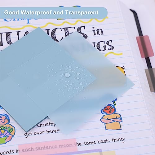 EOOUT 11 Pack 650pcs Transparent Sticky Notes, 19 Colors Clear Self-Sticky Notes, Translucent Adhesive Sticky Notes for Bible Tabs, Book Tabs, School Supplies for College, Office