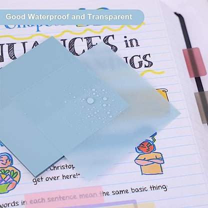 EOOUT 11 Pack 650pcs Transparent Sticky Notes, 19 Colors Clear Self-Sticky Notes, Translucent Adhesive Sticky Notes for Bible Tabs, Book Tabs, School Supplies for College, Office