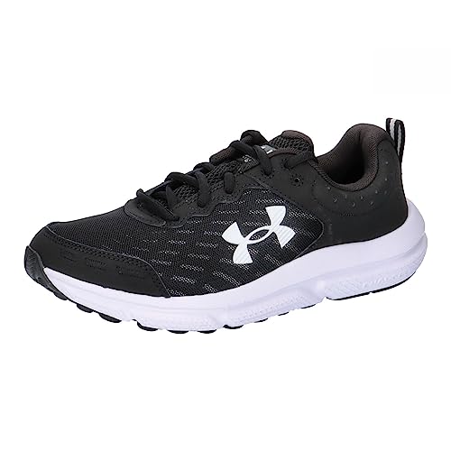 Under Armour Men's Charged Assert 10 Running Shoe, (001) Black/Black/White, 11