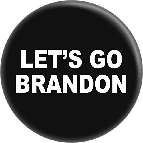 Let's Go Brandon - White on Black - 1.5" Round Button